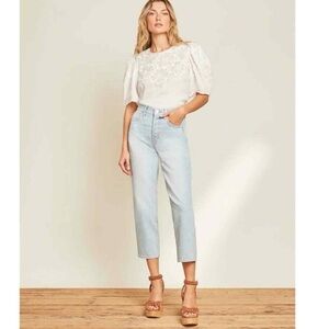 Veronica Beard Sky Blue Cropped Jeans